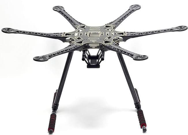 S550 hexacopter drone frame kit with six arms and integrated power distribution board